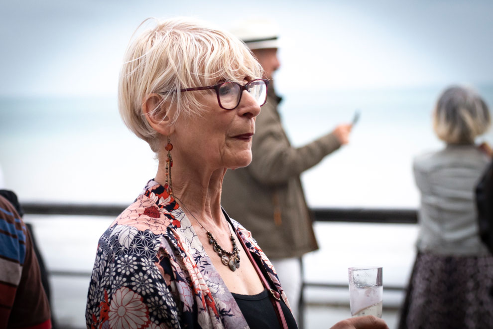 Guests at a party at De La Warr Pavilion