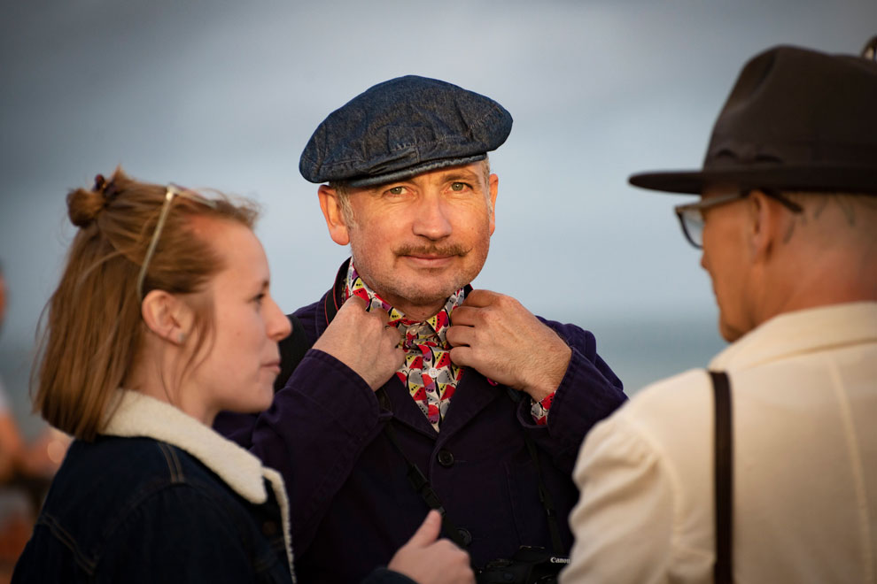 Guests at a party at De La Warr Pavilion