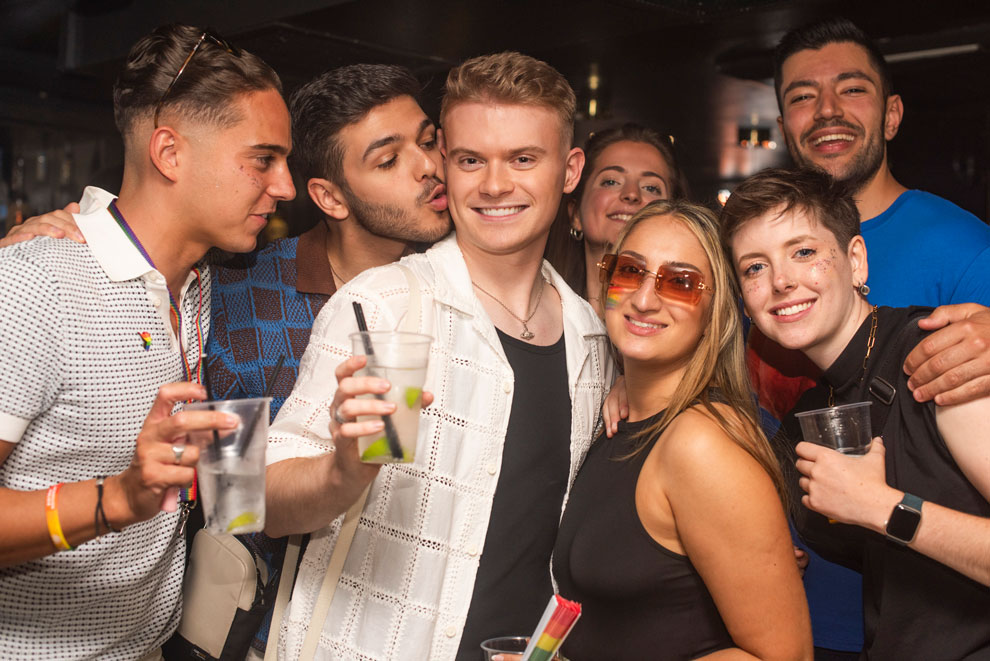 Group of friends at an after party
