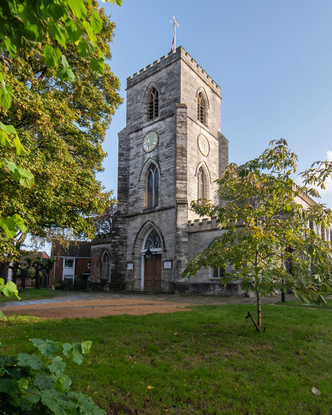 Church in leafy surroundings in Poole